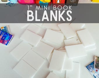 3D Printed White Mini Book BLANKS for Book Lover DIY Projects - Tiny Miniature Books with No Covers for Bookworm Creative Art Project Gift