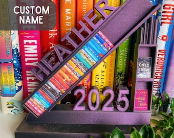 Personalized Mini Book Bookend, Custom Tiny Bookshelf Decor for Book Lover, Small Book Nook Bookcase for Desk, Dorm, Office, or Library