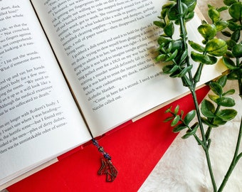 Unicorn Bookmark for Reader Gift Beaded Thong String Bookmark for Unicorn Lover Bookmark for Bookworm Beaded Bookmark for Book Lover