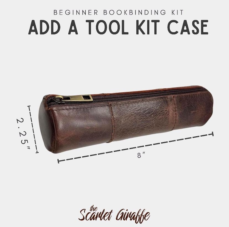 Mini Essential Basic Starter Bookbinding Kit, Tools for handmade DIY books, notebooks, art junk journals, sketchbooks, photo albums, cards Leather Case