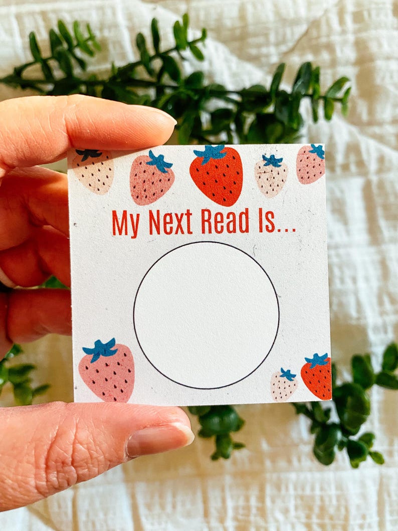 Book Club Activity TBR Scratch Card Reading Group Game Literature Recommendation Tool Strawberry Theme Design Interactive Reading Challenge Bookworm Surprise Gift Book Discovery Helper Reading List Builder Perfect Literary Present Reader