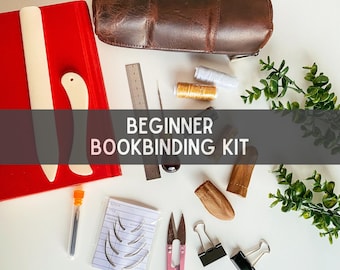 Beginner Bookbinding Kit Essential Book Binding Tool Set including Bone Folder, Needles, Wax Thread Great for DIY handmade book, book repair