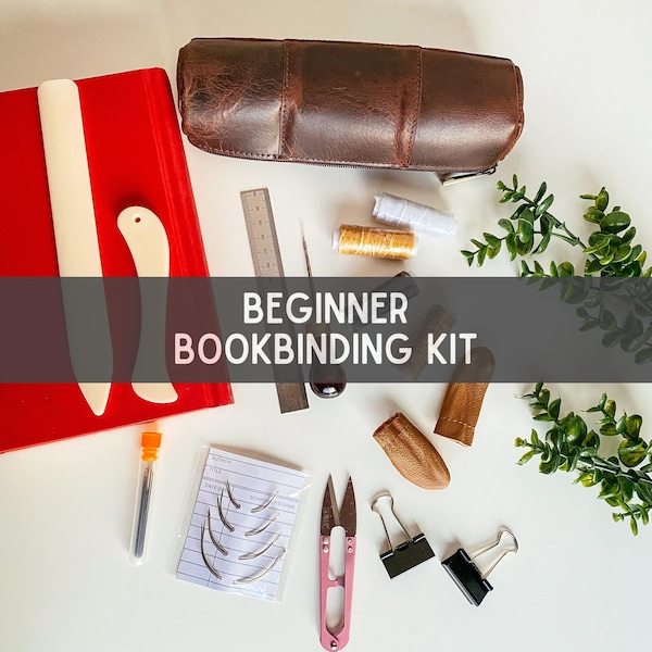 Beginner Bookbinding Kit Essential Book Binding Tool Set including Bone Folder, Needles, Wax Thread Great for DIY handmade book, book repair