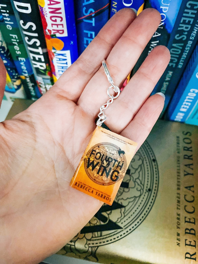 Custom Miniature Book Keychain With Mini Personalized Book Charms Book Lover Gift for Bookworm Keychain Bookish Gift Keychain Book Author 1 Large 1.5" Book