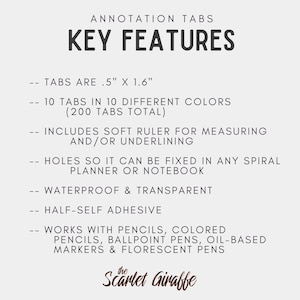 Transparent Sticky Annotation Tabs for Annotating Book Variety Color Page Tabs for School Page Flags for Book Lovers Gift for Her Stationery image 7