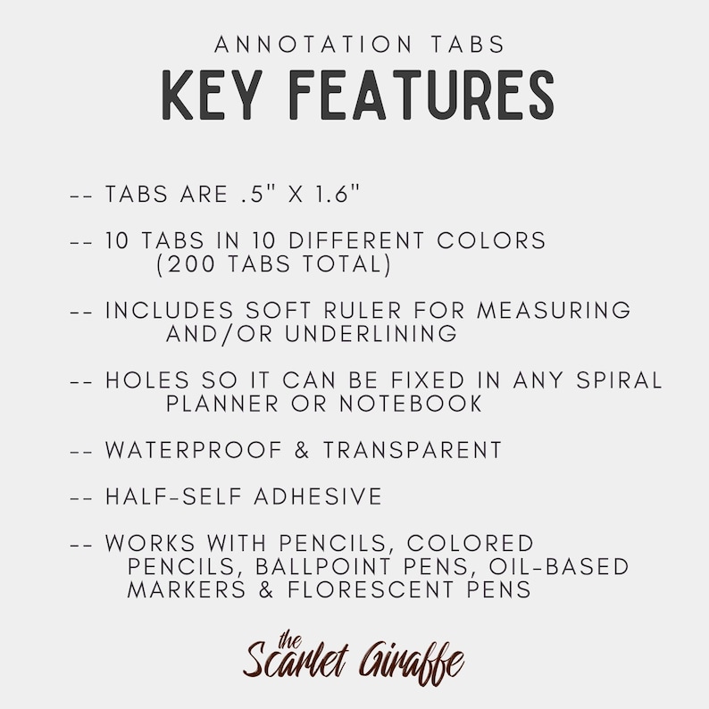 Transparent Sticky Annotation Tabs for Annotating Book Variety Color Page Tabs for School Page Flags for Book Lovers Gift for Her Stationery image 7