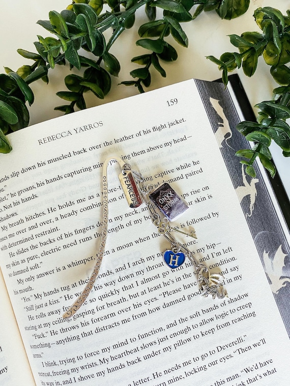 Custom Miniature Book Charm Hook Bookmark with Personalized Initial - Handmade Bookish Theme Gift for Reader, Book Lover, Reading Booklover