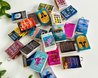 Custom Handmade Mini Book Charms for Book Lovers - Tiny Miniature Books for Bookworm Gift