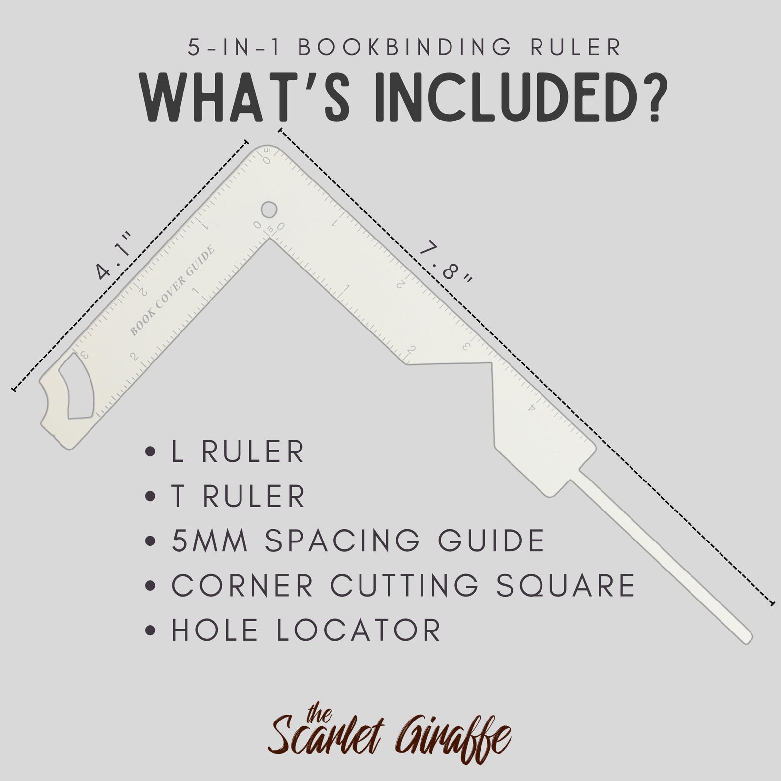 5-in-1 Bookbinding Ruler Guide: Stainless Steel DIY Craft Tool - Etsy