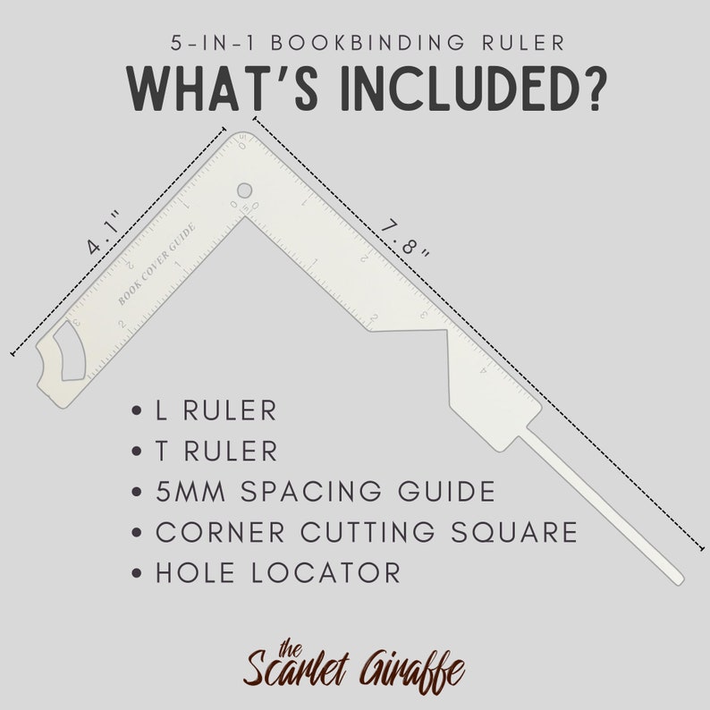 5-in-1 Bookbinding Ruler Guide: Stainless Steel DIY Craft Tool - Etsy