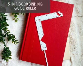 5-in-1 Bookbinding Ruler Guide: Stainless Steel DIY Craft Tool