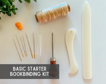 Mini kit de base essentiel pour la reliure, outils pour faire des livres de bricolage faits main, des cahiers, des carnets de brocante, des carnets de croquis, des albums photo, des cartes