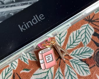 Book Lover Kindle Charm for USB-C Lightning Device Dust Plug Ereader Reader Gift Bookish Merch Accessory
