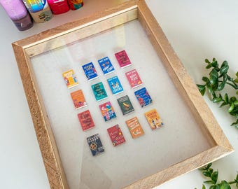 Mini Book Shadow Box for Book Lover Home Decor for Office Decoration with Custom Year in Books Gift for Bookworm
