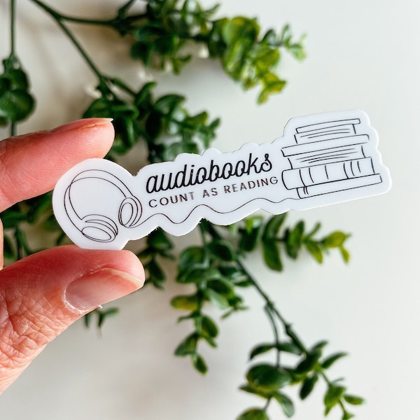 Audiobooks Count As Reading Sticker - Bookworm Vinyl Decal