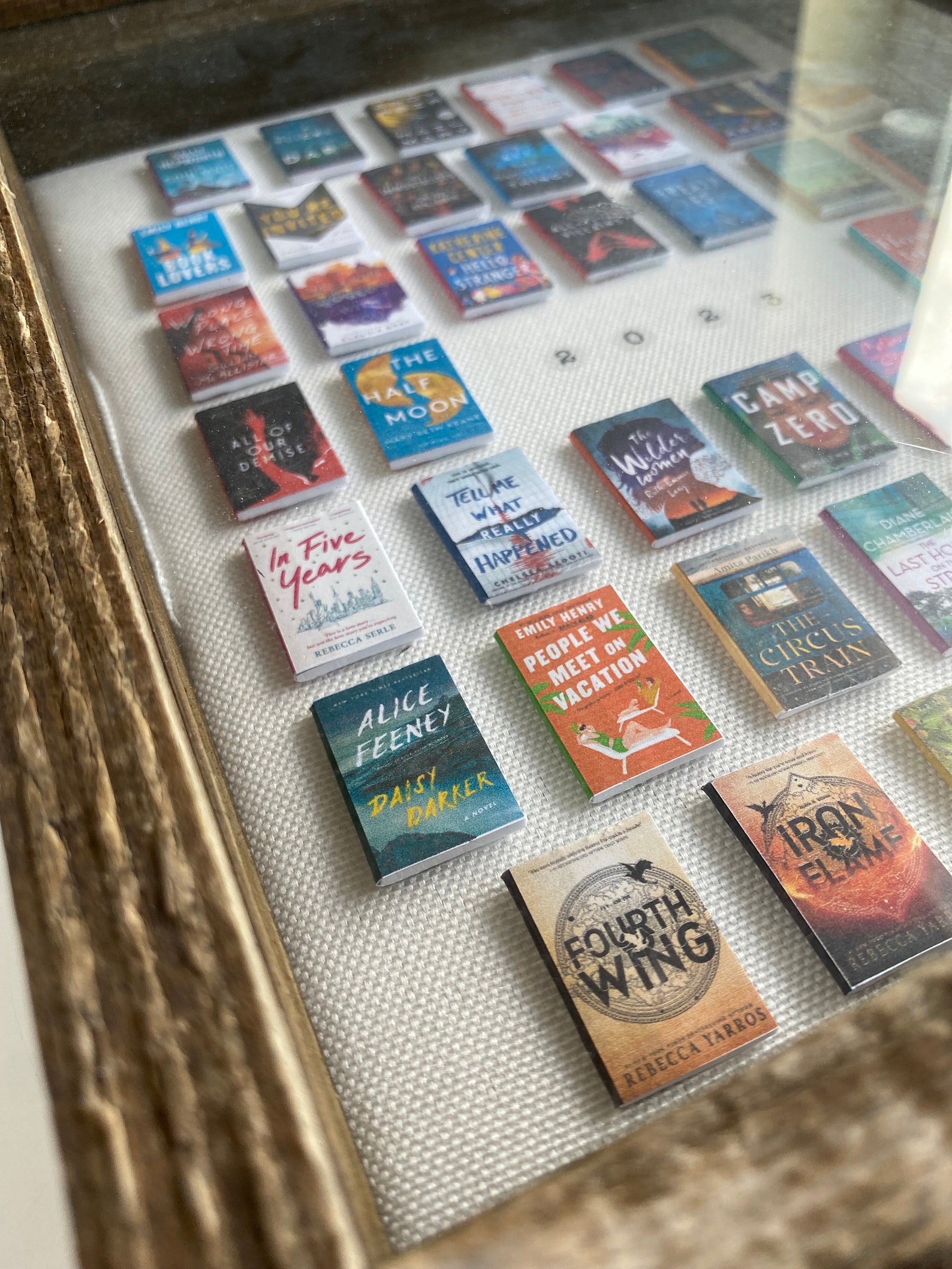 Bookworm Window Display Mini Book Frame Display in Shadow Box - Year in Books Gift for Book ...