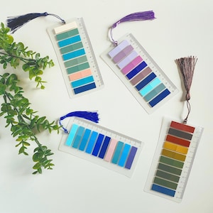 Color Coded Annotation Tab Bookmark Set with Tassel | Book Themed Sticky Tab Kit for Readers | Bookish Gift for Annotating Lovers