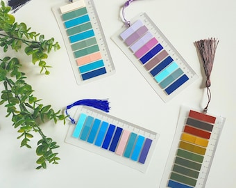 Color Coded Annotation Tab Bookmark Set with Tassel | Book Themed Sticky Tab Kit for Readers | Bookish Gift for Annotating Lovers