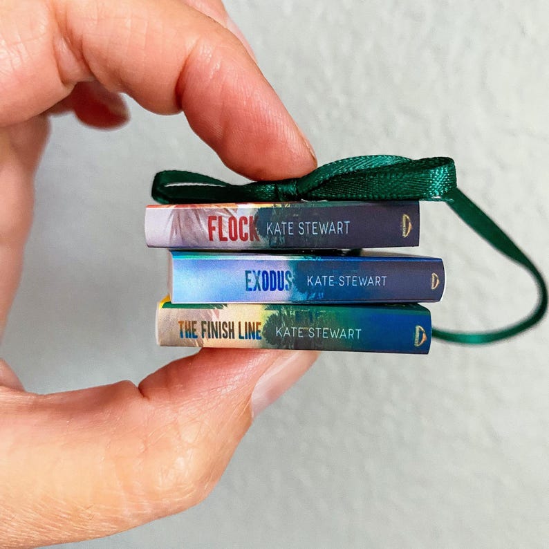 Custom Book Stack Ornament | Personalized Book Lover Gift | Handmade ...
