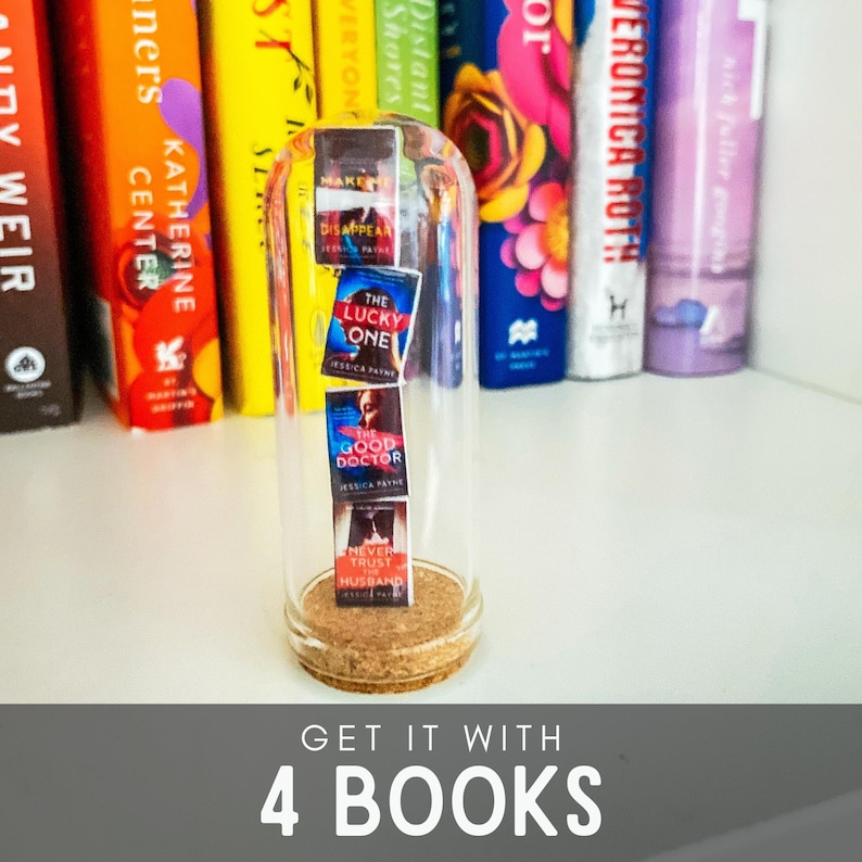 Custom Favorite Book Mini Display Bookish Gift for Book Lover Tiny Book of Author Writer Desk Decor Gift for Bookworm Bookshelf Decor 4 mini books