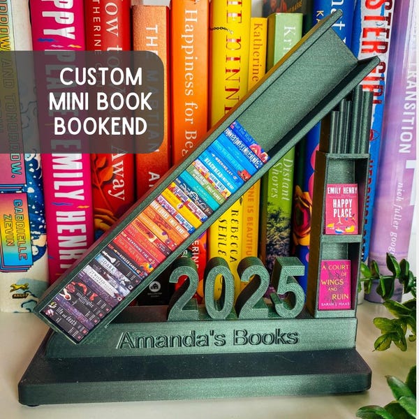 Personalized Mini Book Display Shelf: 3D Printed Bookcase, Book Lover Gift