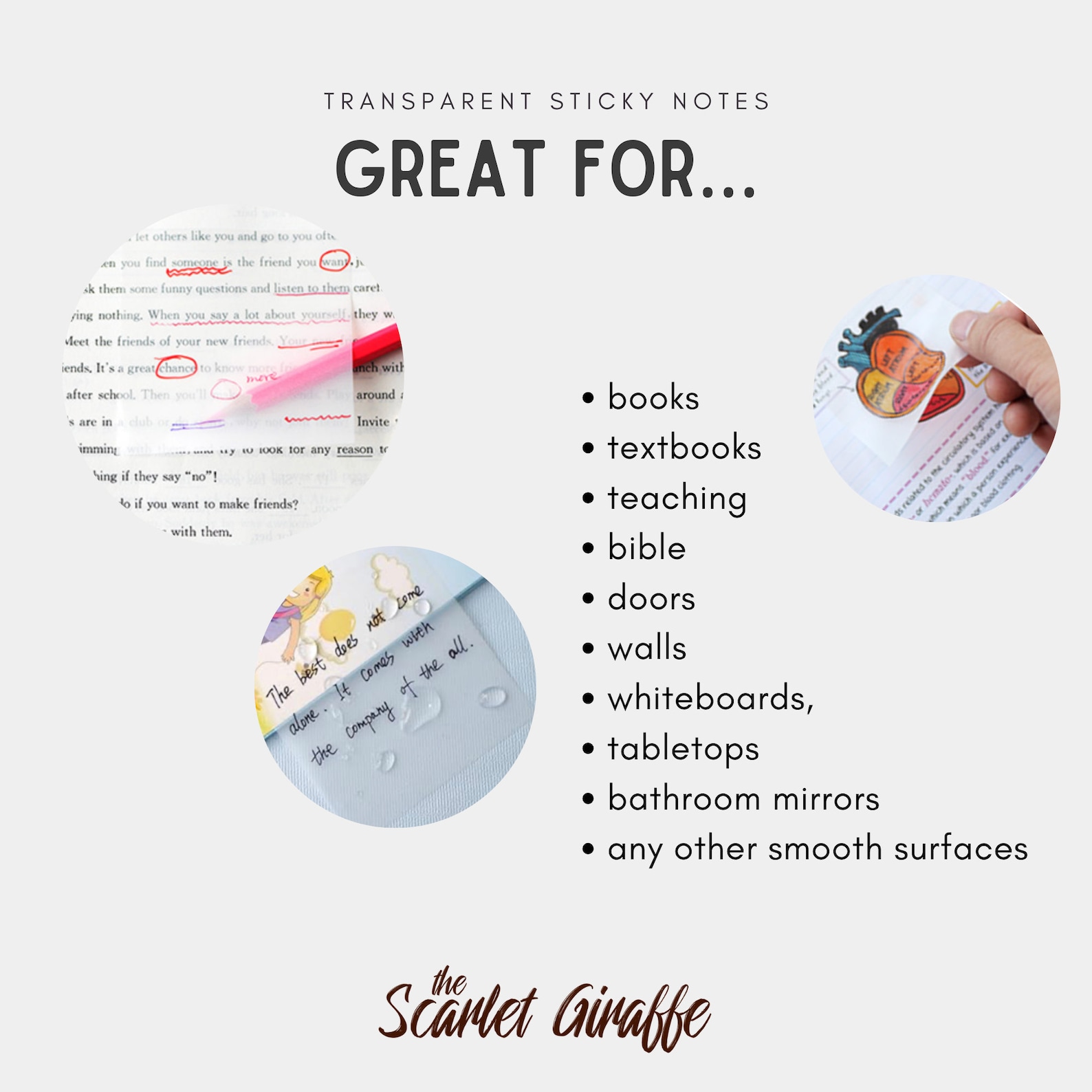 Color Transparent Sticky Notes for Annotation Tabs or Book Annotating ...