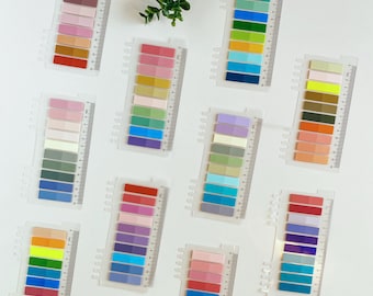 Pestañas adhesivas para anotaciones de colores: marcadores de página transparentes con colores para lectura de índices.