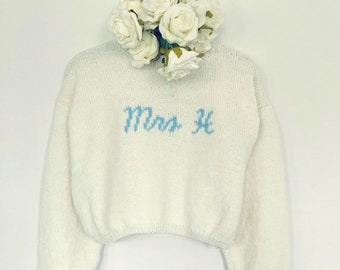 Bride Groom Personalised Mrs or Mr Jumper Sweater Cardigan Bridal Wedding Gift