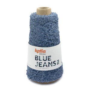 Jeans Garn Wolle recycelte Baumwolle aus Jeans Baumwolle nachhaltige wolle aus Jeans Bouclé-Optik Bild 1