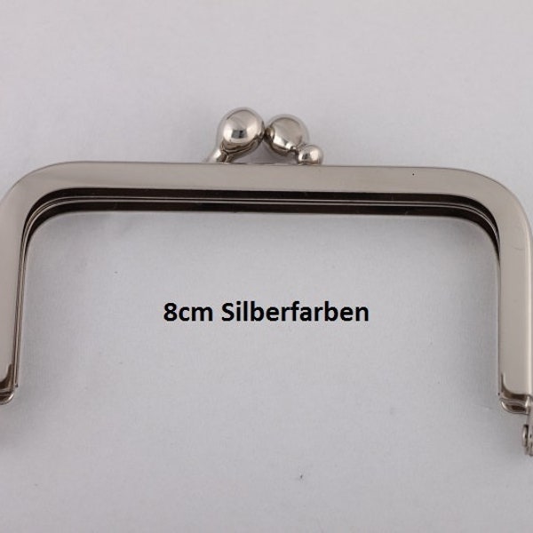 5 Taschenbügel #86/A4 8cm Nickel Metal Purse Fr...