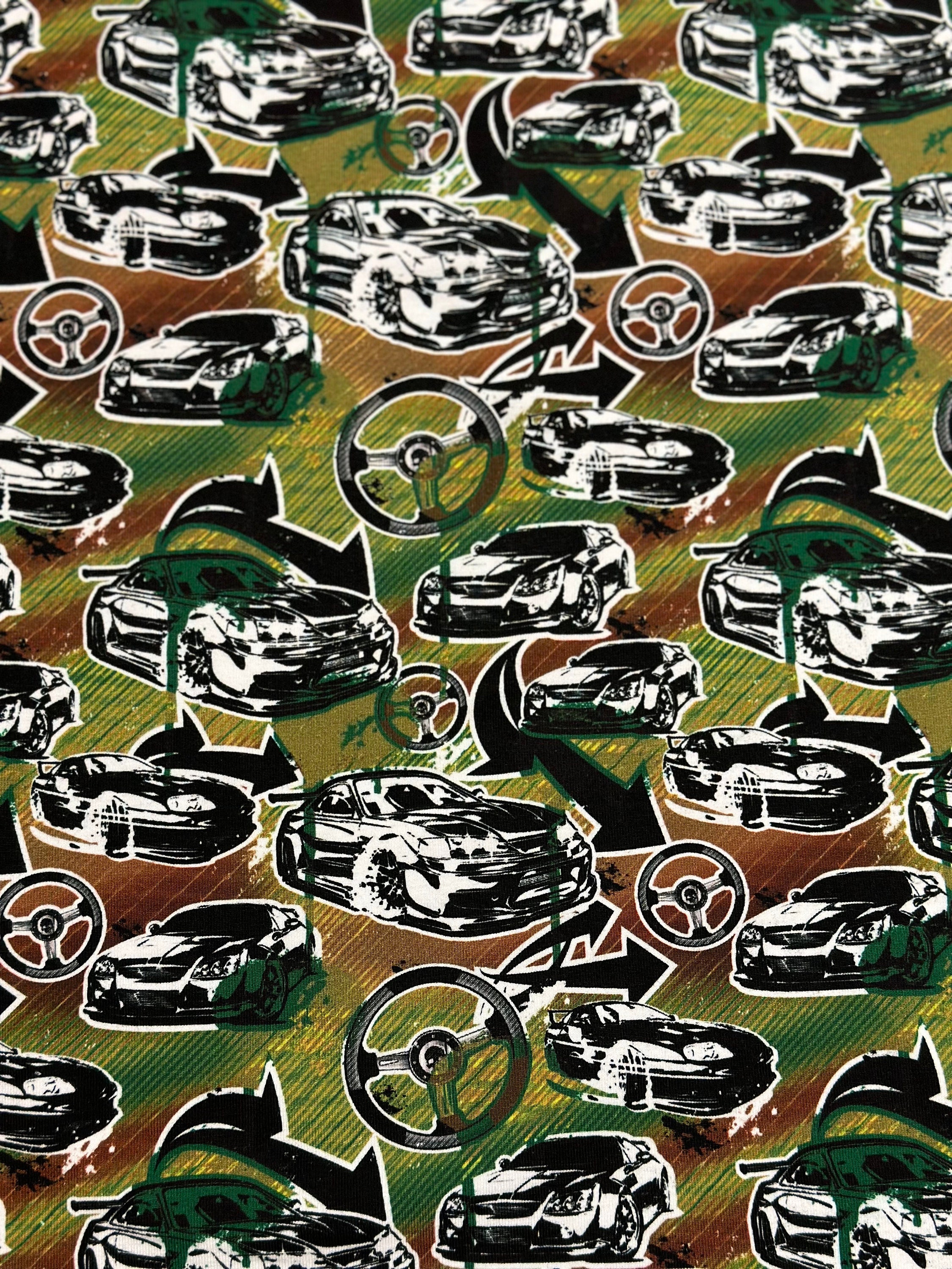 Jersey cars racing cars boys green FAST AND FURIOUS