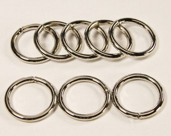 8 Ringe nickel 34mm Ring für Taschen