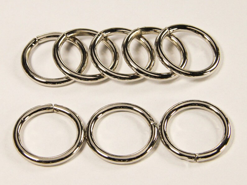 8 Ringe nickel 34mm Ring für Taschen Bild 1