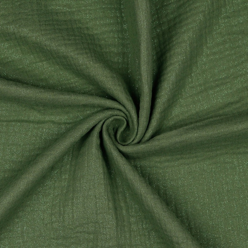 9 Colors Muslin Double Gauze Glitter Fabric Grün 44