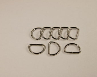 8 Ringe nickel 3 cm Ring für Taschen D-Ring