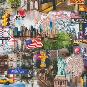 New York City Fabric decoratieve stof katoen verkocht per meter kleurrijke kleuren