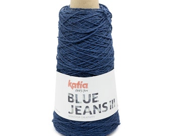 Filato per maglieria realizzato al 95% in cotone riciclato Blue Jeans Katia 100 grammi 310 m