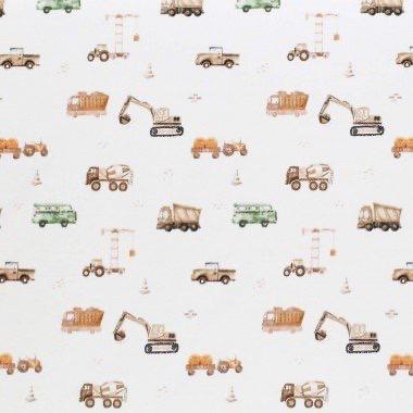 Excavator Truck Construction Vehicles Children's Jersey Fabric for Children Boys Fabric