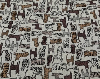 cotton fabric with cats