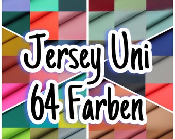 Jersey Baumwolljersey Trikot in 64 Farben Meterware Stretch Stoff