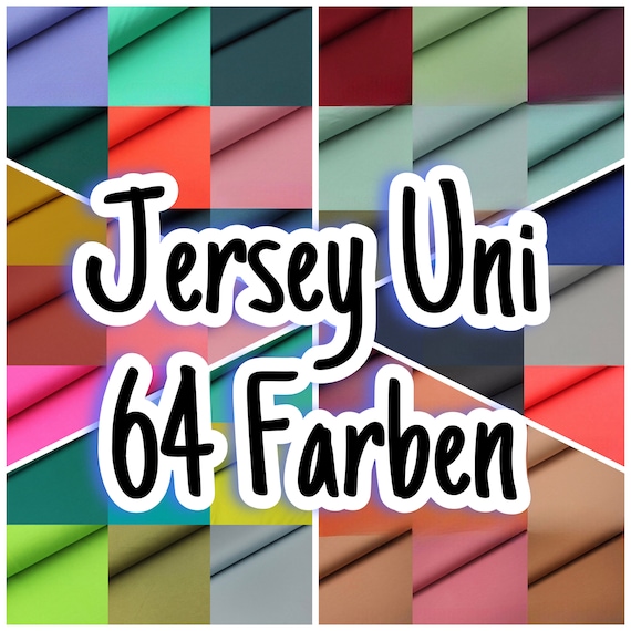 Jersey Baumwolljersey Trikot in 64 Farben Meterware ab 0,5 m  Stretch Stoff