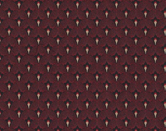 Gobelin Jacquard Stoff rot mit gold