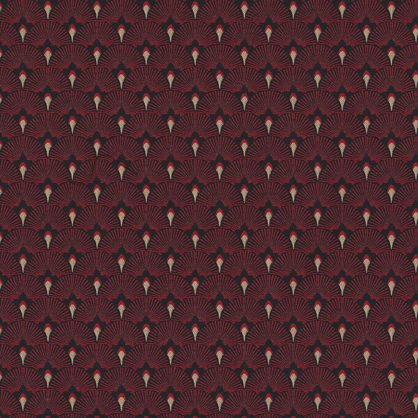 Gobelin Jacquard Stoff rot mit gold