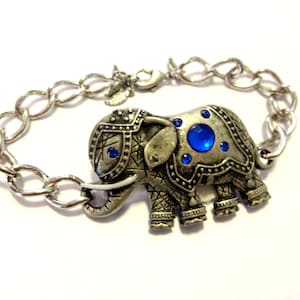 Elephant Bracelet, Elephant Jewelry, Silver Chain Bracelet, Elephant Connector Bracelet, Good Luck Elephant Jewelry, Elephant Gift