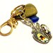 Abalone Shell Keychain, Cobalt Blue Sea Glass Keychain, Gold Tone Key ...