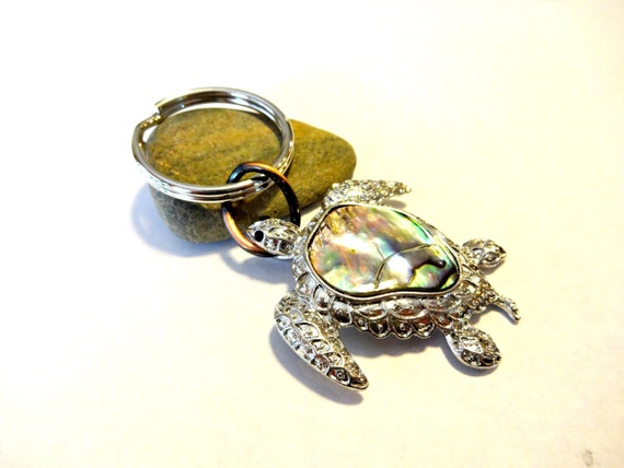 Abalone Shell Sea Turtle Keychain Turtle Gifts Turtle Car | Etsy