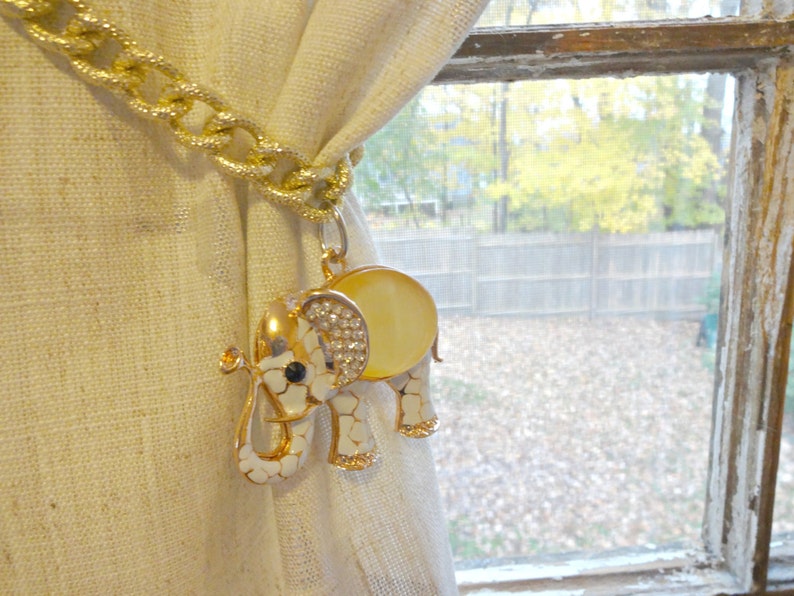 Elephant Curtain Tiebacks Beaded Curtain Tie Backs Window Etsy