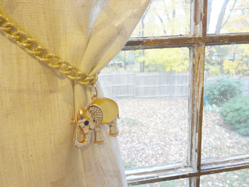 Elephant Curtain Tiebacks Beaded Curtain Tie Backs Window Etsy