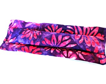 Pleated African Print Cotton Face Mask, Purple Floral