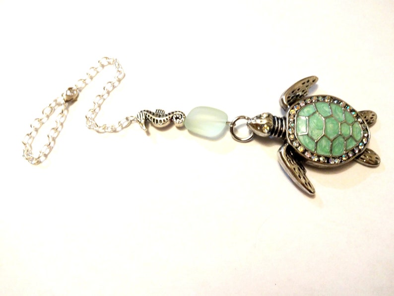 Green Sea Turtle Rear View Mirror Car Charm Turtle Car Etsy